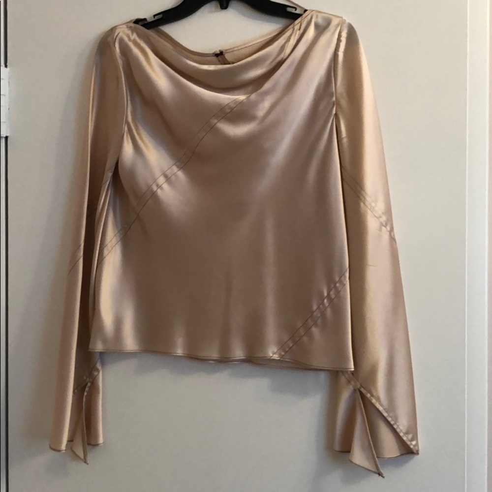 Nude silk top